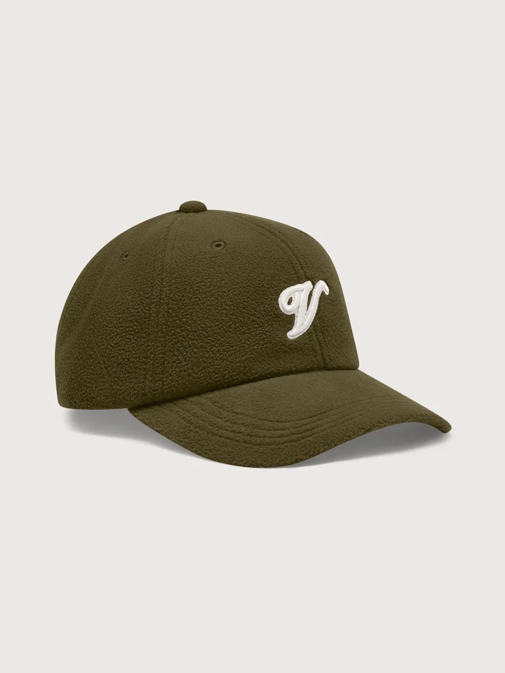 Varley Olive Green Fleece Cap with White 'V' Logo